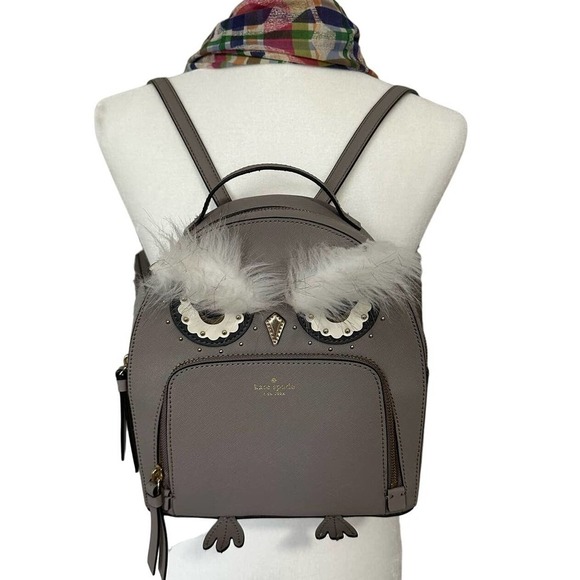 KATE SPADE New York Star Owl Tomi Cityscape Grey Backpack - Picture 1 of 8